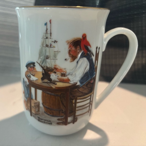 Norman Rockwell White Ceramic Mug with Vintage Illustration - Picture 2 of 7
